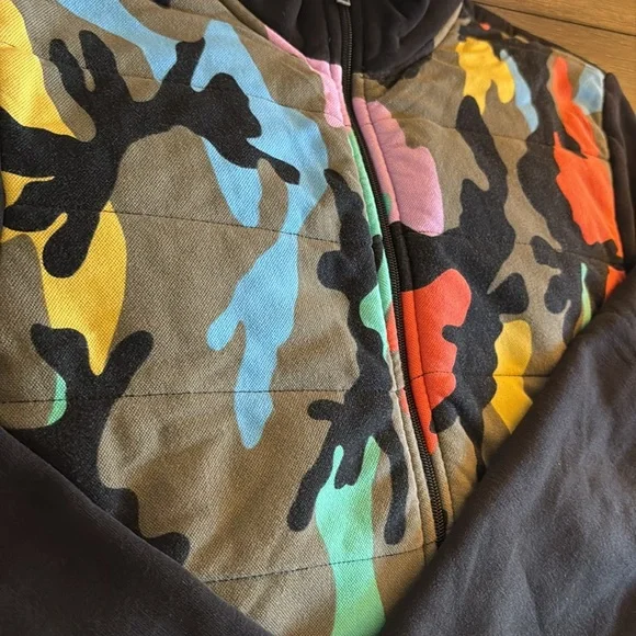 [Valentino] Vintage Puffer Camouflage Full-Zip Lightweight Bomber Jacket Men’s L - Picture 6 of 14